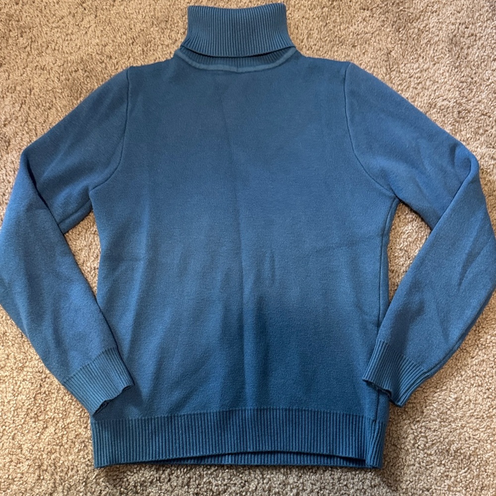 Women's Blue Turtleneck Sweater